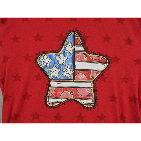 Love In Faith XL Red Star Graphic T-Shirt - Picture 2 of 9